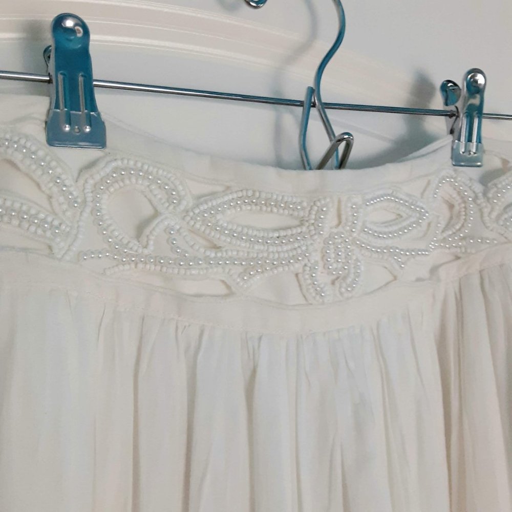 Alice + Olivia Embroidered Pearl Midi Skirt - Picture 6 of 7